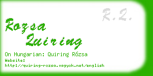 rozsa quiring business card
