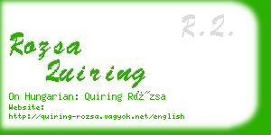 rozsa quiring business card